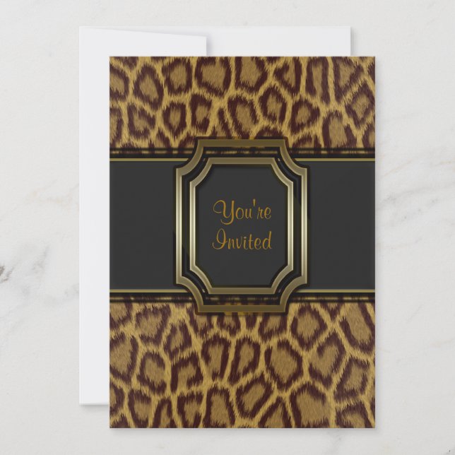 Plantilla de invitación de fiesta con estampado de (Anverso)