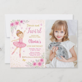 Plantilla de invitación de Fiesta de bailarina ros