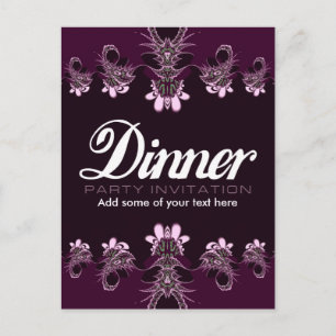 Plantilla de invitación de fiesta de cena postal