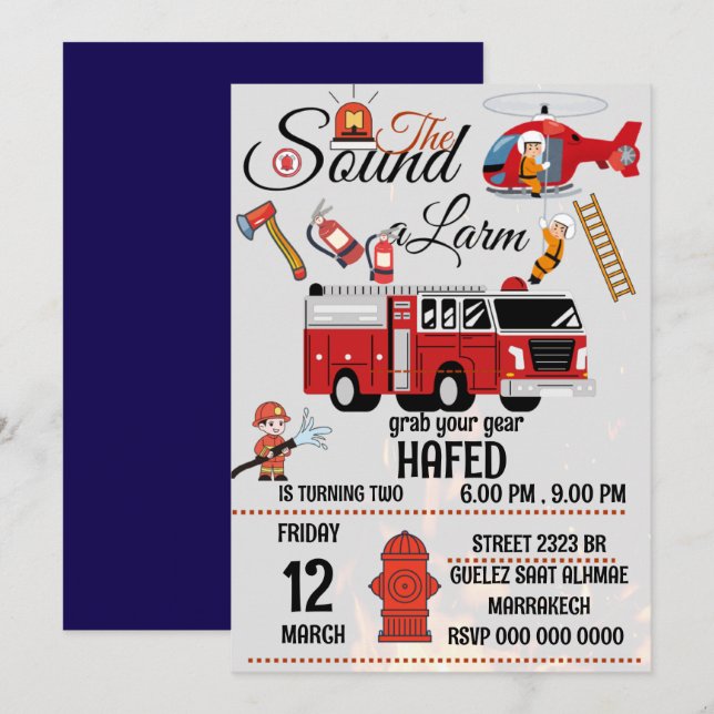 plantilla de invitación de fiesta de cumpleaños de (Anverso / Reverso)