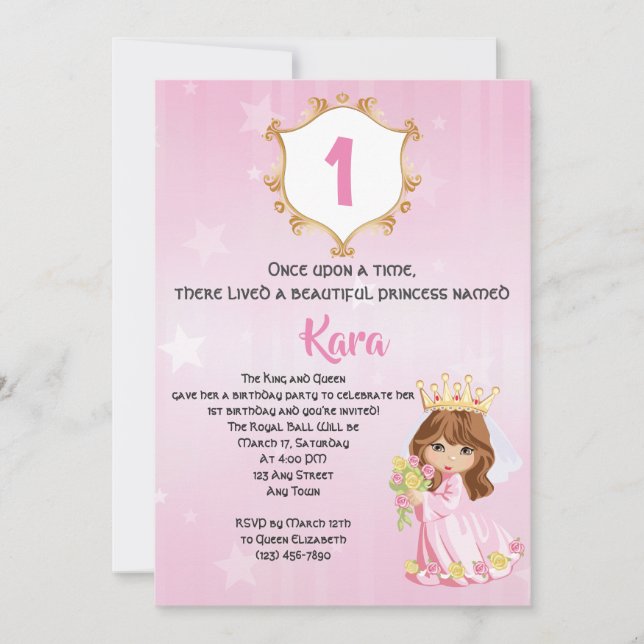 Plantilla de invitación de fiesta de cumpleaños de (Anverso)