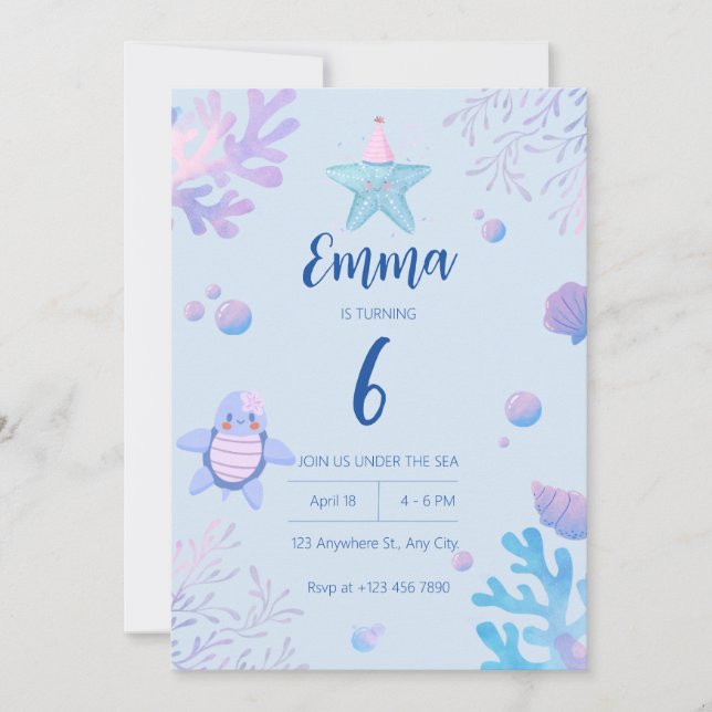 Plantilla de invitación de fiesta de cumpleaños de (Anverso)