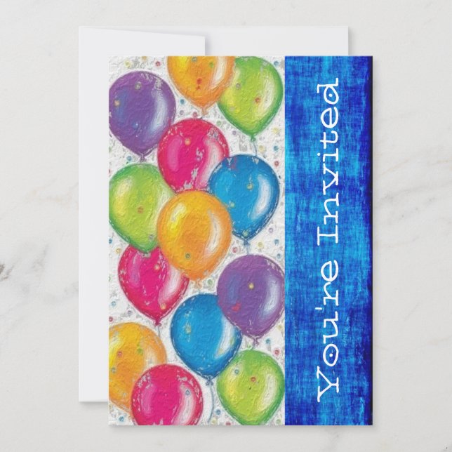 Plantilla de invitación de fiesta de cumpleaños de (Anverso)