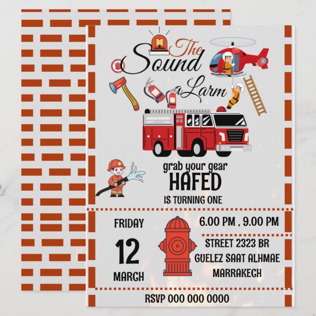 plantilla de invitación de fiesta de cumpleaños de (Anverso / Reverso)