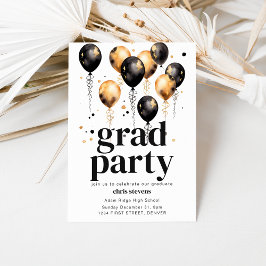 Plantilla de invitación de Fiesta de Grad con glob