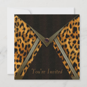 Plantilla de invitación de fiesta de leopardo