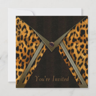 Plantilla de invitación de fiesta de leopardo