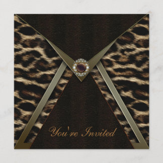 Plantilla de invitación de fiesta de leopardo