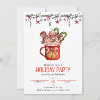 Plantilla de invitación de fiesta de navidades, fi