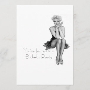 Plantilla de invitación de fiesta de soltero retro