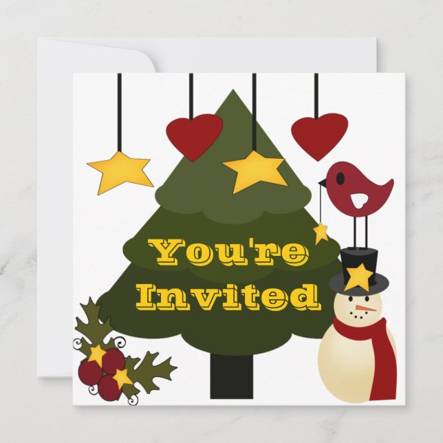 Plantilla de invitación de fiesta de vacaciones de (Anverso)