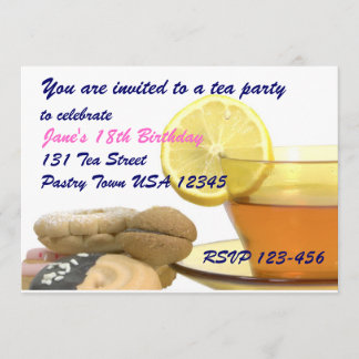 Plantilla de invitación de fiesta del té