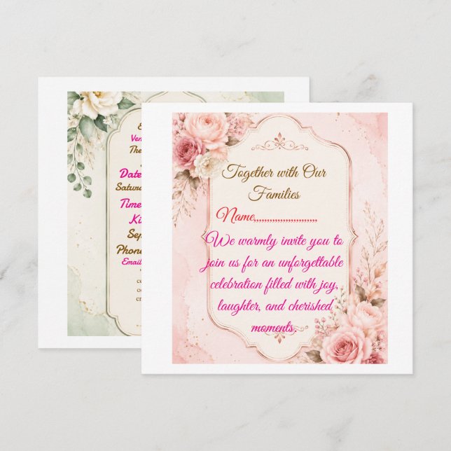 Plantilla de invitación de fiesta elegante (Anverso / Reverso)