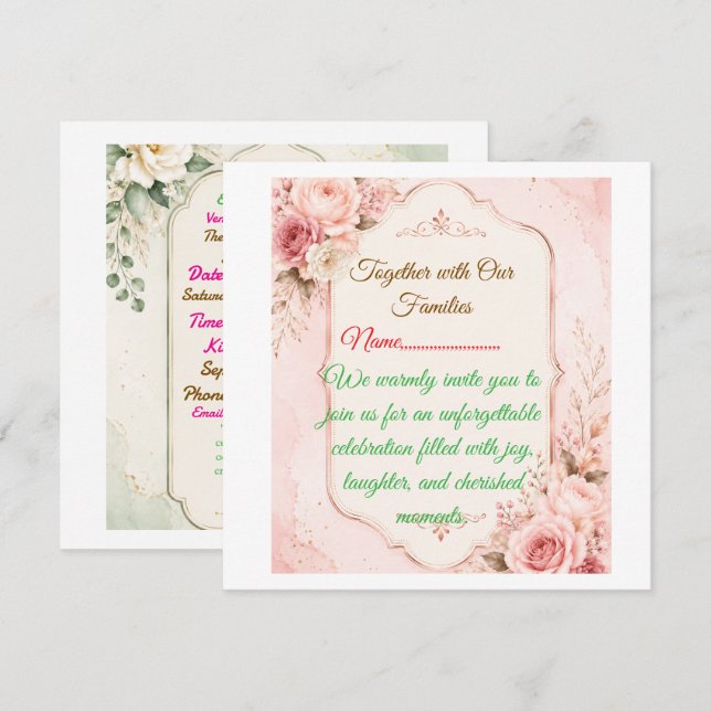 Plantilla de invitación de fiesta elegante (Anverso / Reverso)
