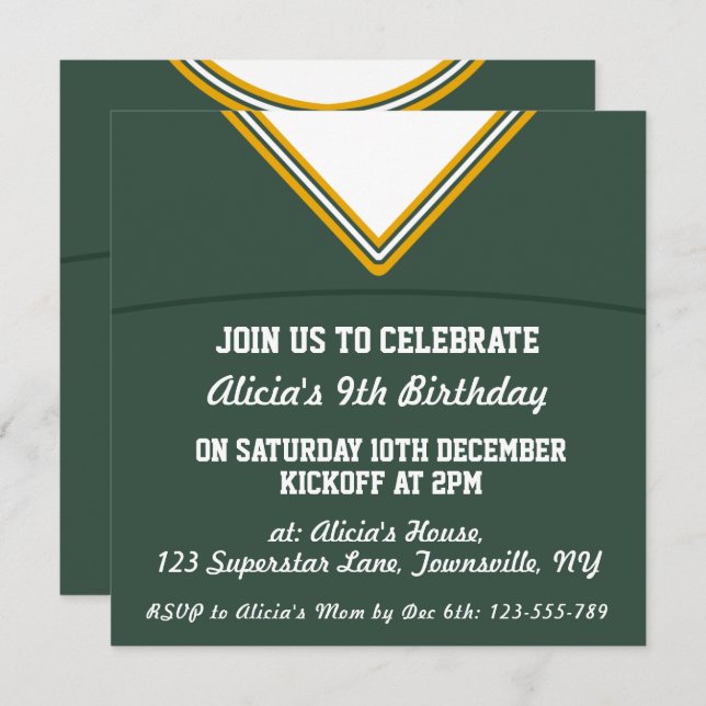 Plantilla de invitación de Fiesta temática de Jers (Anverso / Reverso)