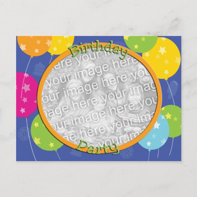 Plantilla de invitación de foto de fiesta de cumpl (Anverso)