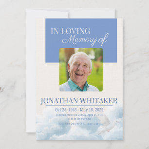 Plantilla de Invitación de Funeral Beige y Cielo A