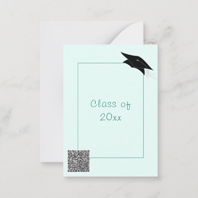 Plantilla de Invitación de Graduación con Código Q (Reverso)