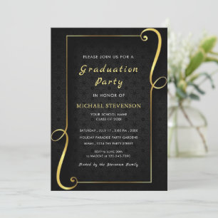 Plantilla de invitación de graduación con marco de