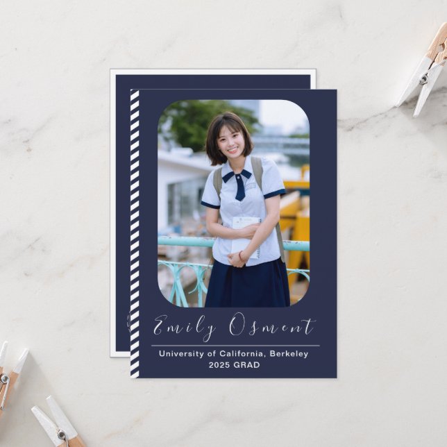 Plantilla de invitación de graduación elegante atr (Anverso/Reverso In Situ)