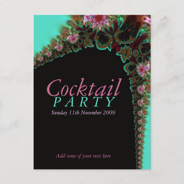 Plantilla de invitación de grupo de cócteles posta (Anverso)