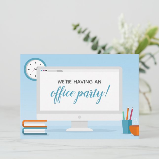 Plantilla de invitación de grupo de Office comerci (Anverso de pie)
