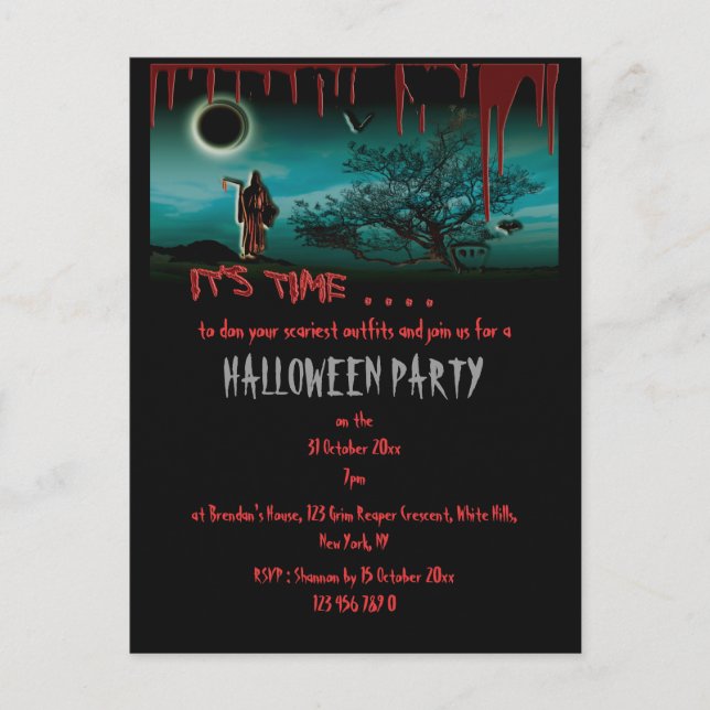 Plantilla de invitación de Halloween Party - perso (Anverso)