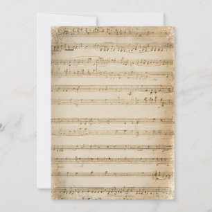 Plantilla de invitación de hoja de música antigua