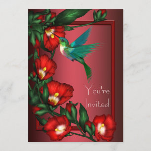 Plantilla de Invitación de Hummingbird para Red Hi