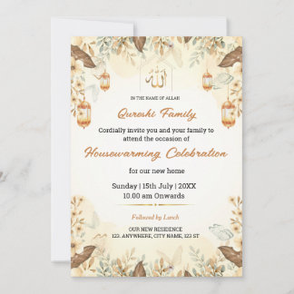 Plantilla de invitación de inauguración de casa mu