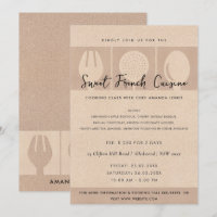 PLANTILLA DE INVITACIÓN DE LA CLASE DE COOKERY DE 