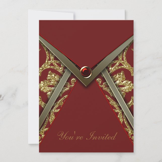 Plantilla de invitación de la fiesta de oro de Dam (Anverso)