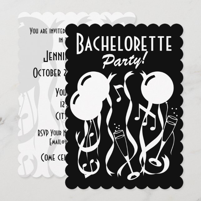 Plantilla de invitación de la fiesta de soltera de (Anverso / Reverso)
