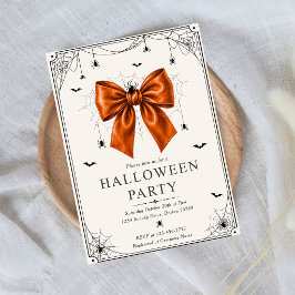 Plantilla de invitación de lazo naranja de Hallowe