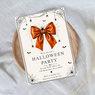Plantilla de invitación de lazo naranja de Hallowe