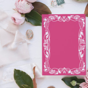 Plantilla de invitación de marco Art Nouveau flora