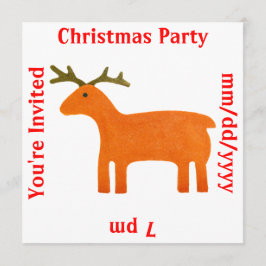 Plantilla de invitación de marioneta de renos