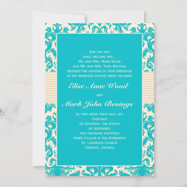 Plantilla de invitación de matrimonio (Anverso)