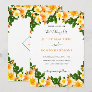 Plantilla de invitación de matrimonio con marco de