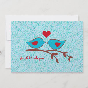 Plantilla de invitación de matrimonio de Aves amor