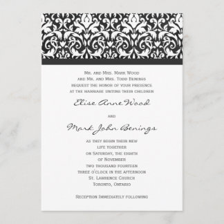 Plantilla de invitación de matrimonio de Damasco