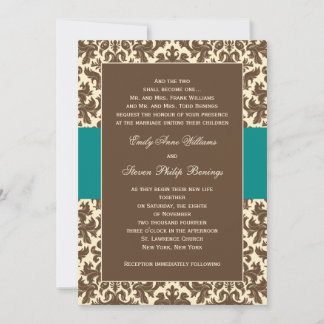 Plantilla de invitación de matrimonio de Damasco