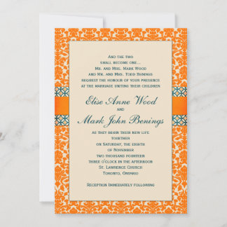 Plantilla de invitación de matrimonio de Damasco