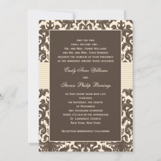 Plantilla de invitación de matrimonio de Damask