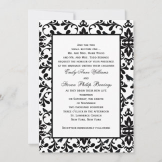 Plantilla de invitación de matrimonio de Damask