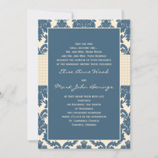 Plantilla de invitación de matrimonio de Damask