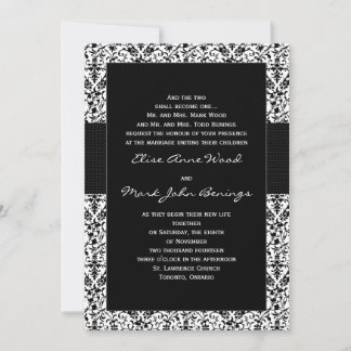 Plantilla de invitación de matrimonio de Damask