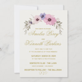 Plantilla de invitación de matrimonio de elegancia