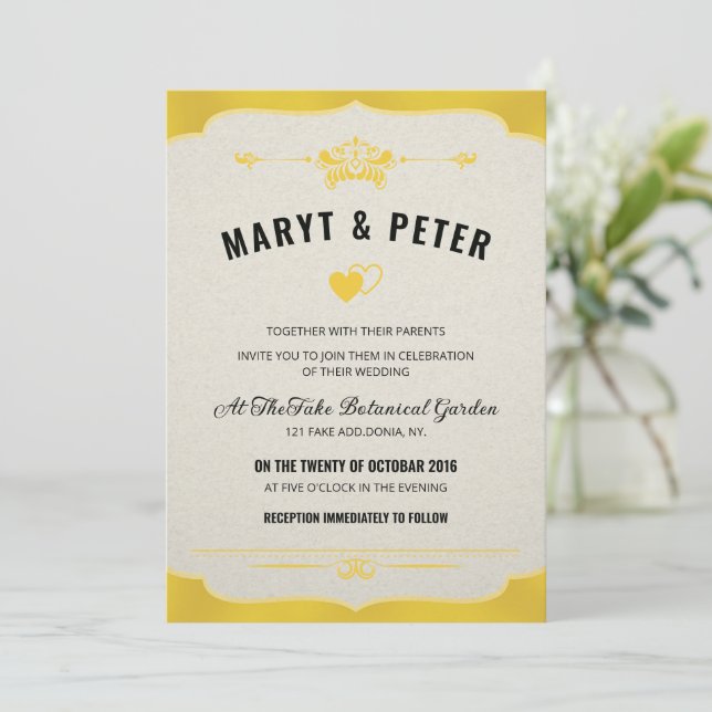 Plantilla de invitación de matrimonio de estilo re (Anverso de pie)