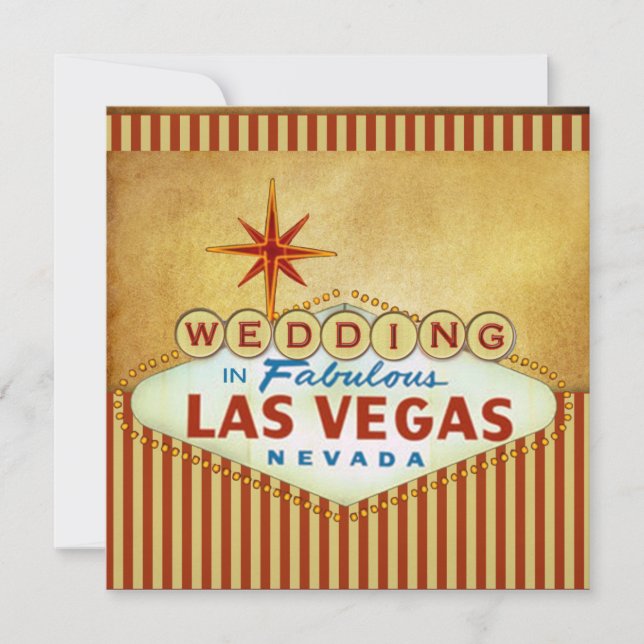 Plantilla de invitación de matrimonio de Las Vegas (Anverso)